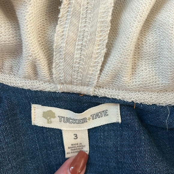 Tucker and Tate Kids Jean Jacket with Sweatshirt Sleeves and Hood - Picture 4 of 5